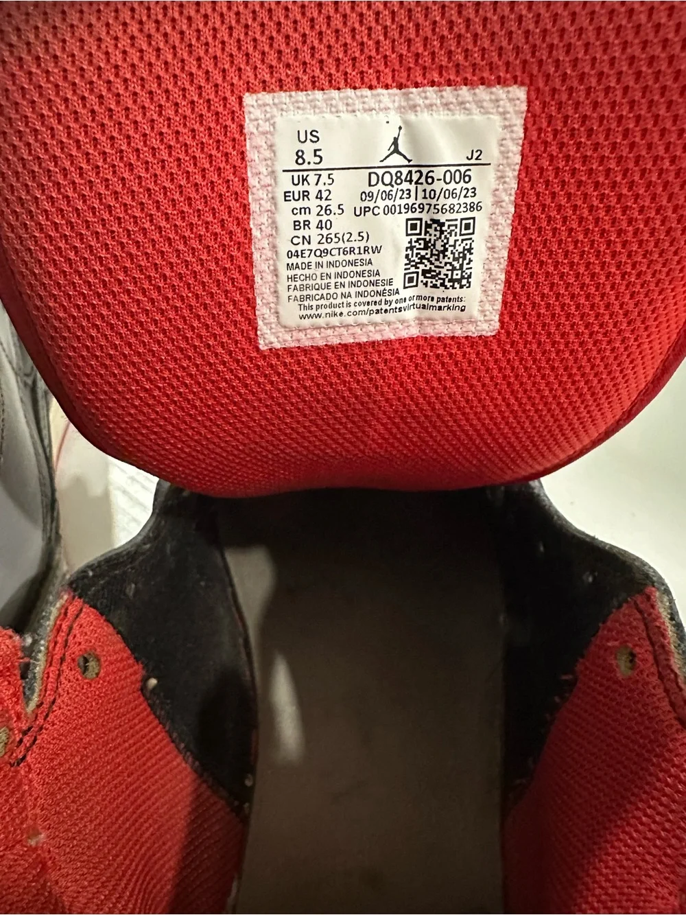Nike air Jordan Black/Grey/Red High Top Sneakers